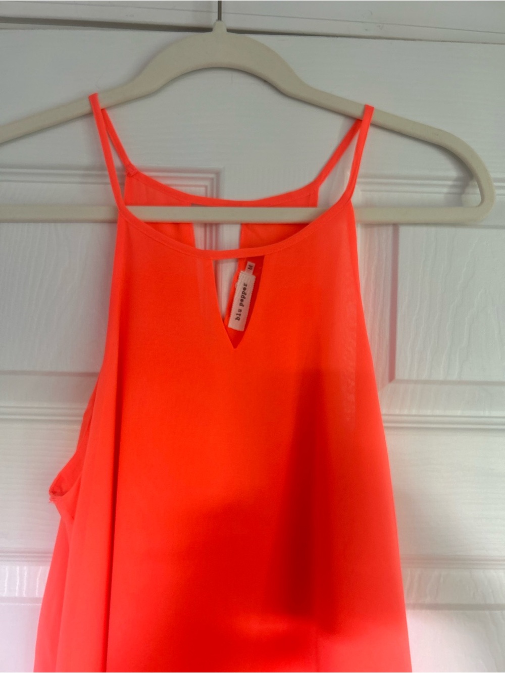 Sleeveless Neon Coral Cami Top Blu Pepper Medium